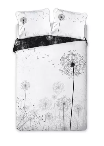 Bavlnené obliečky - Púpava čiernobiele - 140 x 200 cm + 70 x 90 cm - Faro
