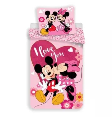 Obliečky z mikrovlákna - Mickey a Minnie Kiss micro - 140 x 200 cm + 70 x 90 cm - JERRY FABRICS