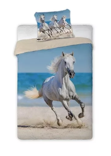 Bavlnené obliečky - Kôň na pláži - 140 x 200 cm + 70 x 90 cm - Faro